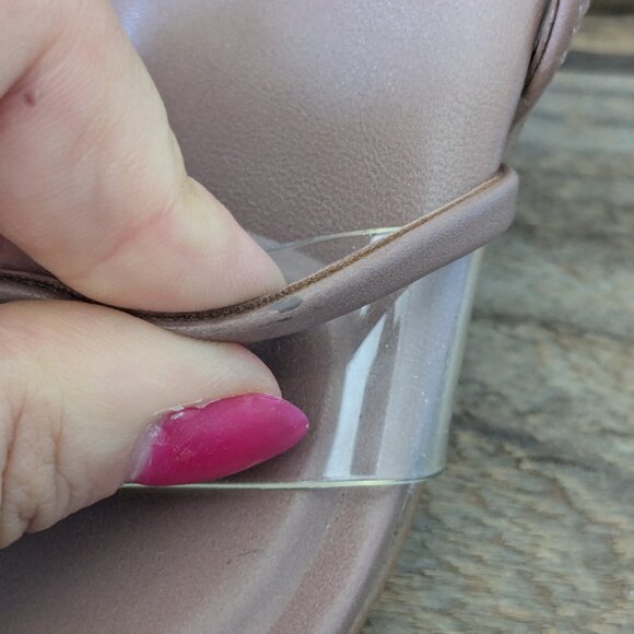 Size 9 Aldo Jennifer Dusty Rose Pink Strappy Heels square toe - Picture 8 of 9